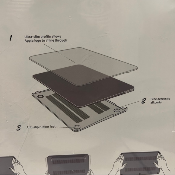 New MacBook 13.6 inch Clear 2-piece Hard shell Case Model Numbers: A2682 A3113 - Picture 6 of 8